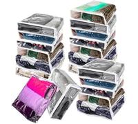 20 bolsas de almacenamiento de vinilo transparente con cremallera, 26x26x6 cm, ahorro de espacio de viaje, bolsas de almacenamiento para suéter, ropa, sábanas, almohada