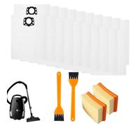 20 bolsas de aspiradora + 2 filtros + 2 cepillos para Kärcher WD4 WD5 WD6 WD5P WD6P MV4 MV5 MV6 KFI 487 Piezas de repuesto 2.863-006.0 y 2.863-005.0