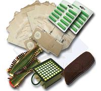 20 Bolsas de aspiradora + Juego de filtros + Cepillos redondos para Vorwerk VK 130. VK131. VK131 SC con EB 350 o EB 351