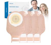 20 bolsas de colostomía, corte de 15-60 mm para adaptarse a bolsas drenables con cierre para el cuidado del estoma de ileostomía, bolsa de ostomía de una pieza, suministros de ostomía, equipada con