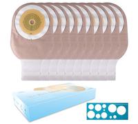 20 bolsas de colostomía de una sola pieza, suministros de ostomía, corte máximo de 60 mm para adaptarse a bolsas drenables con cierre para ileostomía, colostomía, urrostomía, cuidado del estoma
