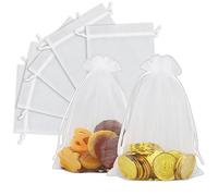 20 bolsas de organza blancas, bolsas de organza, bolsas de regalo organza, bolsa grande de organza, 13 x 18 cm, para joyas, chifón, cordón, para bodas, cumpleaños