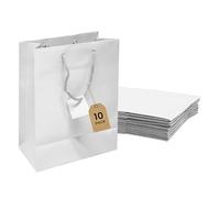 20 bolsas de papel laminado mate, 8X4X10, Blanco