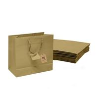 20 bolsas de papel laminado mate, 9.25X3.75X7.25, Dorado, 1