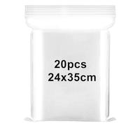 20 bolsas de plástico transparente resellables, bolsas grandes con cierre hermético de 24 x 35 cm, bolsas selladas a presión, gruesas y duraderas, se aplican a colchas, mantas, almacenamiento de ropa