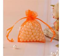 20 bolsas de regalo de organza de 9 x 12 cm, pequeñas bolsas de malla con cordón, bolsas de joyería, bolsas de regalo para joyas, boda, cumpleaños, aniversario, Navidad (naranja)