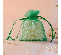 20 bolsas de regalo de organza de 9 x 12 cm, pequeñas bolsas de malla con cordón, bolsas de joyería, bolsas de regalo para joyas, boda, cumpleaños, aniversario, Navidad (verde oscuro)
