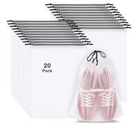 20 Bolsas de Zapato de Viaje translúcidas translúcidas para empacar con lápiz álbume para Embalaje, Bolsas de Zapatos de 15.7 "x 11.8" para Viajes Esenciales para Mujeres y Hombres