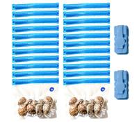 20 bolsas reutilizables Sous Vide con 2 clips de sellado, bolsas de almacenamiento de alimentos al vacío aptas para congelación para cocción Sous Vide, 22 unidades/juego mediano