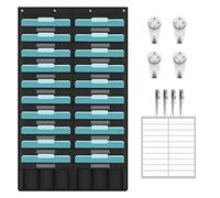 20 bolsillos colgantes organizador de archivos de pared, KIKIGOAL de alta resistencia tabla de bolsillo de almacenamiento con 20 bolsillos de etiqueta de nombre para la carpeta de archivo y papel