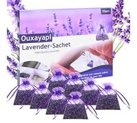 20 Bolsitas de Lavanda Seca Natural - Ambientador y Antipolillas para Armarios, Cajones, Coche y Habitación - Bolsitas Lavanda para Armario, Coche y Habitación, Aroma Relajante y Absorbe Olores