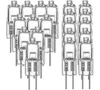 20 bombillas halógenas G4, 20 W, 12 V, 2 pines, transparentes, para iluminación de cocina, señal