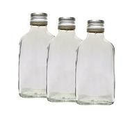 20 botellas de vidrio de 100 ml (0,1 L) y tapas de metal (Twist on Tapas) - Home Brewing Gin Oil Vinagre Vodka - DIAH (20 botellas de 100 ml + tapas de rosca plateadas)