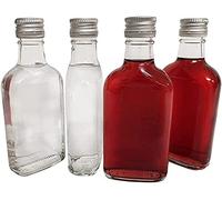 20 botellas de vidrio de 200 ml (0,2 L) y tapas de metal (Twist on Tapas) - Home Brewing Gin Oil Vinagre Vodka - DIAH (20 botellas de 200 ml + tapas de rosca plateadas)