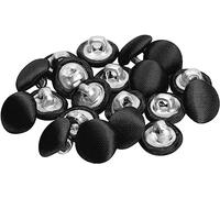 20 botones cubiertos de satén de 10 mm con vástago de metal para novia, trajes de esmoquin, proyectos de costura (negro)