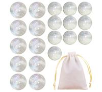 20 Botones De 2 Agujeros Con Brillo, Redondos y Planos - 1 Bolsa De Almacenamiento - Decorativos Para Ropa y Costura