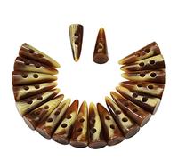 20 botones de palanca de dientes de imitación de cuerno compatibles con abrigo, chaqueta, americana, hueso crema, 5 cm