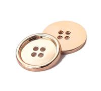 20 botones redondos de cuatro agujeros de aleación de zinc, negros y dorados, ideales para camisas informales, chaquetas y accesorios de costura DIY.,10 mm