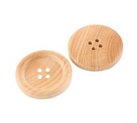 20 botones redondos de madera naturales, costura de 4 agujeros, cierres para ropa, manualidades, proyectos de bricolaje, accesorios, diámetros surtidos (11,5 mm)