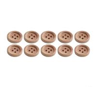 20 botones redondos de madera para coser, color madera natural, botones de manualidades de 4 agujeros en tamaños de 11,5 mm, 12,5 mm, 15 mm, 18 mm, 20 mm, 23 mm, accesorios de ropa (15 mm)
