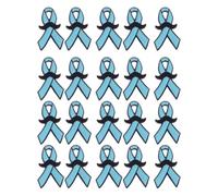 20 broches de concienciación con cierre trasero, broche de metal con lazo azul, pin de solapa para ropa, chaquetas, mochilas, broche de lazo