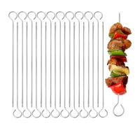 20 brochetas de acero inoxidable para shashlik de 20 cm, para asar a la parrilla, con mango y punta afilada, resistentes a la oxidación, estables para unos rollos simplemente deliciosos.