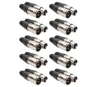 20 cables de audio para micrófono de 3 pines, enchufe, montaje en panel, chasis, 10 conectores macho y 10 hembras, conector XLR de cañón, aleación de zinc, conector de micrófono de audio para