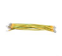20 cables solares de tierra 10/12/14 AWG BVR cable de tierra con terminales, unión de cobre flexible para puente para sistema de matriz de paneles fotovoltaicos, amarillo y verde (4 mm2-30 cm)
