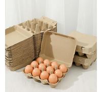 20 cajas de cartón para huevos para 12 huevos, cajas de huevos vacías a granel de 3 x 4 pulgadas, bandeja de papel en blanco, soporte para huevos para el hogar, cocina, granja, contenedores de