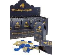 20 cajas de confeti de boda azul marino/dorado bandeja de invitados BIODEGRADABLE mesa de papel de lanzamiento