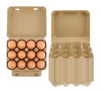 20 cajas de huevos, cajas de cartón para 12 huevos, bandejas vacías de cartón de huevos de pulpa de papel, soporte reutilizable de estilo 3 x 4 para el hogar, cocina, almacenamiento de huevos de