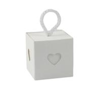 20 cajas de regalo con forma de corazón, pequeñas cajas de regalo, minicajas de regalo retro, papel de estraza para bodas, cajas de regalo para Navidad, 5,5 x 5,5 x 5,5 cm, color blanco