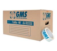 20 Cajas Mudanza 43x30x25cm - Cajas De Carton Mudanza - Cajas Gran Capacidad + Precinto GMS - Cajas Para Mudanza - Cajas Para Mudanzas Y Almacenaje Con Asas (20 Cajas - 43x30x25cm + Precinto)