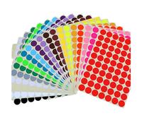 20 calcomanías de codificación de colores, suministros de diario, tarjetas de regalo para laptop, calcomanías redondas de varios colores