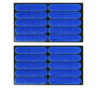 20 calcomanías reflectantes para todo tipo de clima para aplicación en bicicletas, scooters, mochilas, chaquetas, asas de herramientas y señales de seguridad (azul)