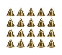 20 campanas de bronce vintage de 1.5 x 1.5 pulgadas, campanas pequeñas de latón, campanas de cobre, decoración de Navidad para árbol de Navidad, suministros de fiesta de Navidad (bronce)