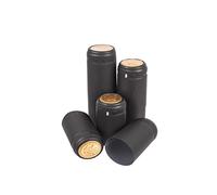 20 Cápsulas Termoencogibles Negras 33x55 mm - Fundas Herméticas para Embotellado de Vino