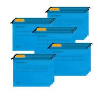 20 carpetas colgantes A4, archivadores colgantes de polipropileno con pestañas e insertos de tarjetas para organización de oficina, trabajo en casa (azul)