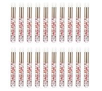 20 cepillos de champú para pestañas, limpiador de pestañas, herramienta removedora de pestañas, color rojo, rojo y dorado