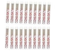 20 cepillos de champú para pestañas, limpiador de pestañas, herramienta removedora de pestañas, color rojo, rojo y dorado