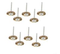20 cepillos de rueda de alambre de acero de 22 mm para herramientas giratorias, cepillo de pulido en forma de T de acero inoxidable para mini taladro, vástago de 3 mm, compatible con Power T