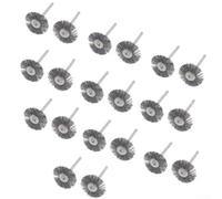20 cepillos de rueda de alambre de acero inoxidable con vástago de 3,175 mm y 25 mm para herramientas giratorias, molienda y pulido de metal, madera, piedra, para Dremel y Sim