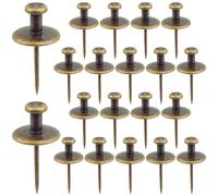 20 chinchetas de doble cabeza grandes de aleación de zinc largas chinchetas planas decorativas para tablero de corcho, tablones de anuncios, papeles, mapas, fotos, pared, bronce