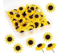 20 chinchetas de girasol, tachuelas decorativas de resina para flores, chinchetas novedosas para pared y tablero