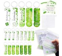 20 Chip Carrito Compra, Extractor de carro de la compra, Chip Extraíble para Carro de Compras Llaveros, Incluir Bolsas de organza y tarjetas de felicitación, amuleto de la suerte y gracias (Verde A)