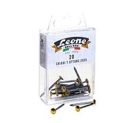 20 clavos cabeza latón león de la era - Caja colgante - Made in Italy