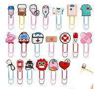 20 clips de papel con temática médica, regalo para enfermeras, regalo para estudiantes de medicina, clips de papel coloridos, bonitos clips para enfermeras, regalo para niños
