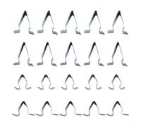 20 clips de resorte, sujetadores de metal para puerta de golf, portón trasero, clips plateados para forro de pilar, 21,5 x 15 mm y 14 x 9 mm