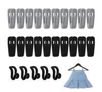 20 Clips Flocados y Ganchos para Perchas - Pinzas de Ropa Fuertes con Fieltro y Franela para Pantalones - 5 Unidades