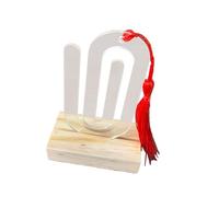 20 clips grandes en blanco, marcapáginas acrílicos, para manualidades, estéticos